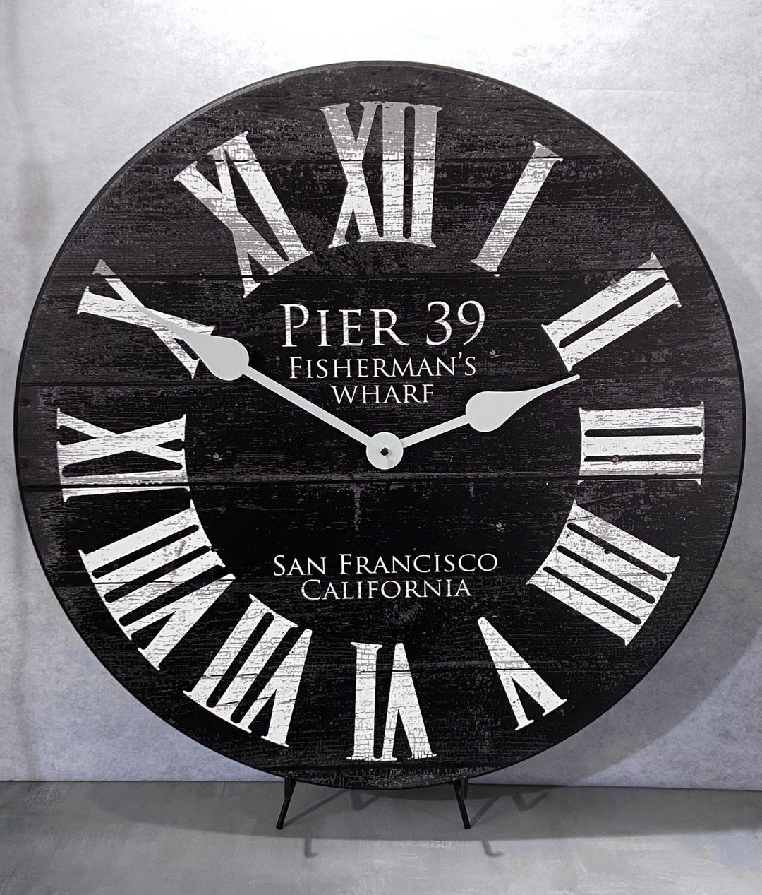 Pier 39 Black Wall Clock - CustomBigClocks