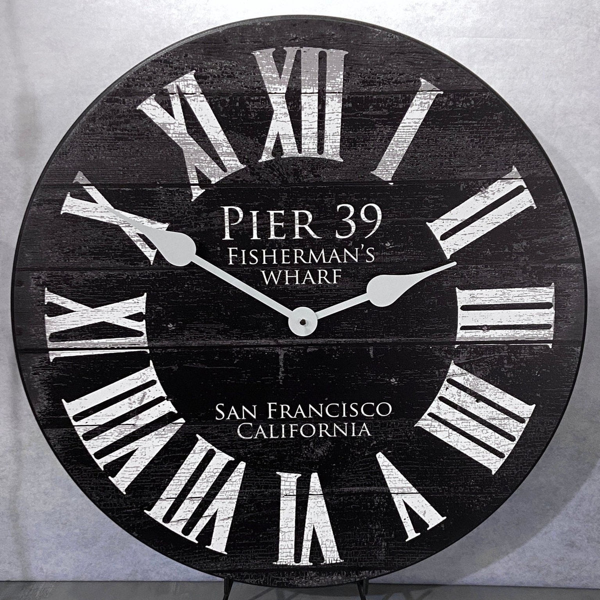 Pier 39 Black Wall Clock - CustomBigClocks
