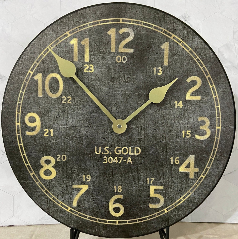 US Gold Wall Clock - CustomBigClocks