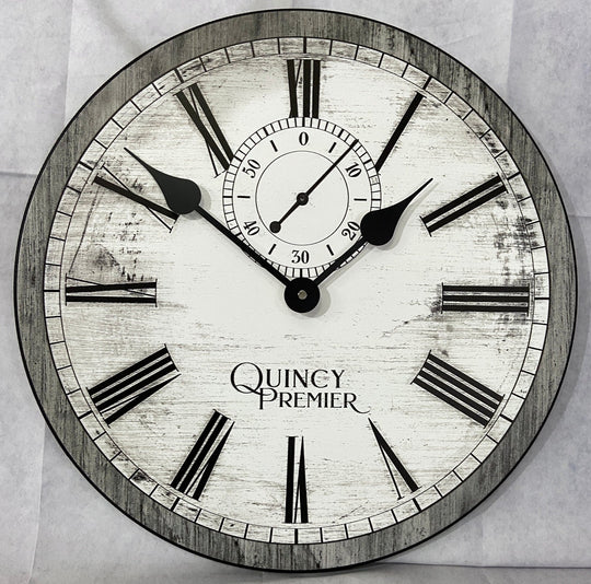 Quincy Premier Gray &amp; White Clock - CustomBigClocks