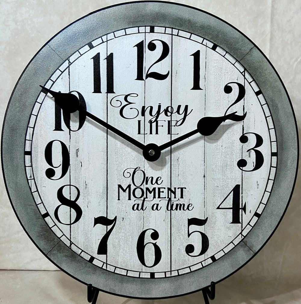 Enjoy Life Gray Wall Clock - CustomBigClocks