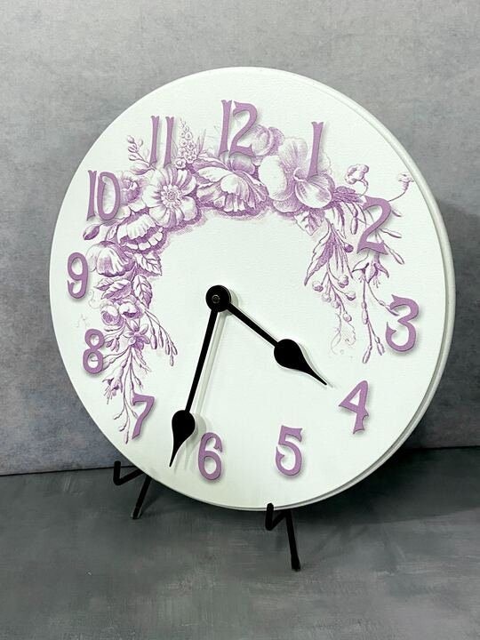 Shabby Chic Purple Wall Clock - CustomBigClocks