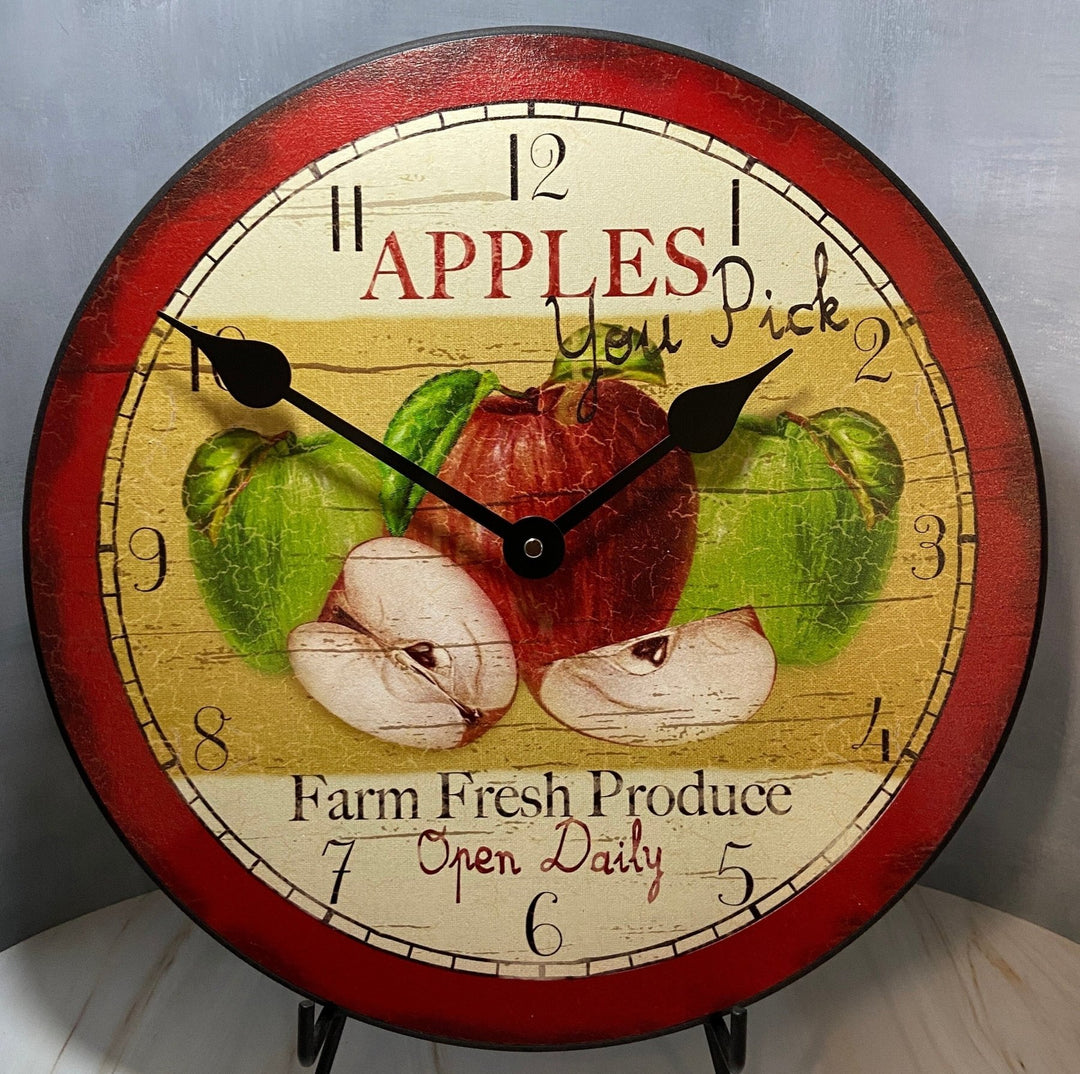 Red & Green Apple Wall Clock - CustomBigClocks