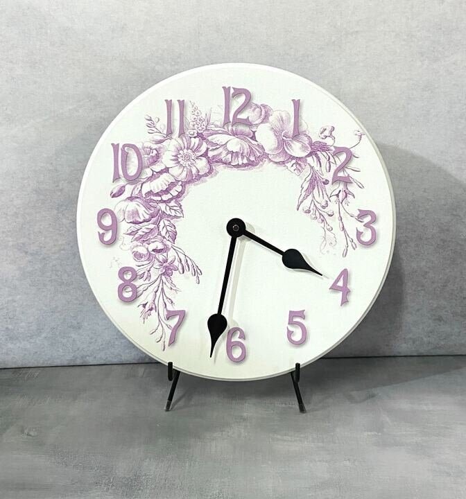 Shabby Chic Purple Wall Clock - CustomBigClocks