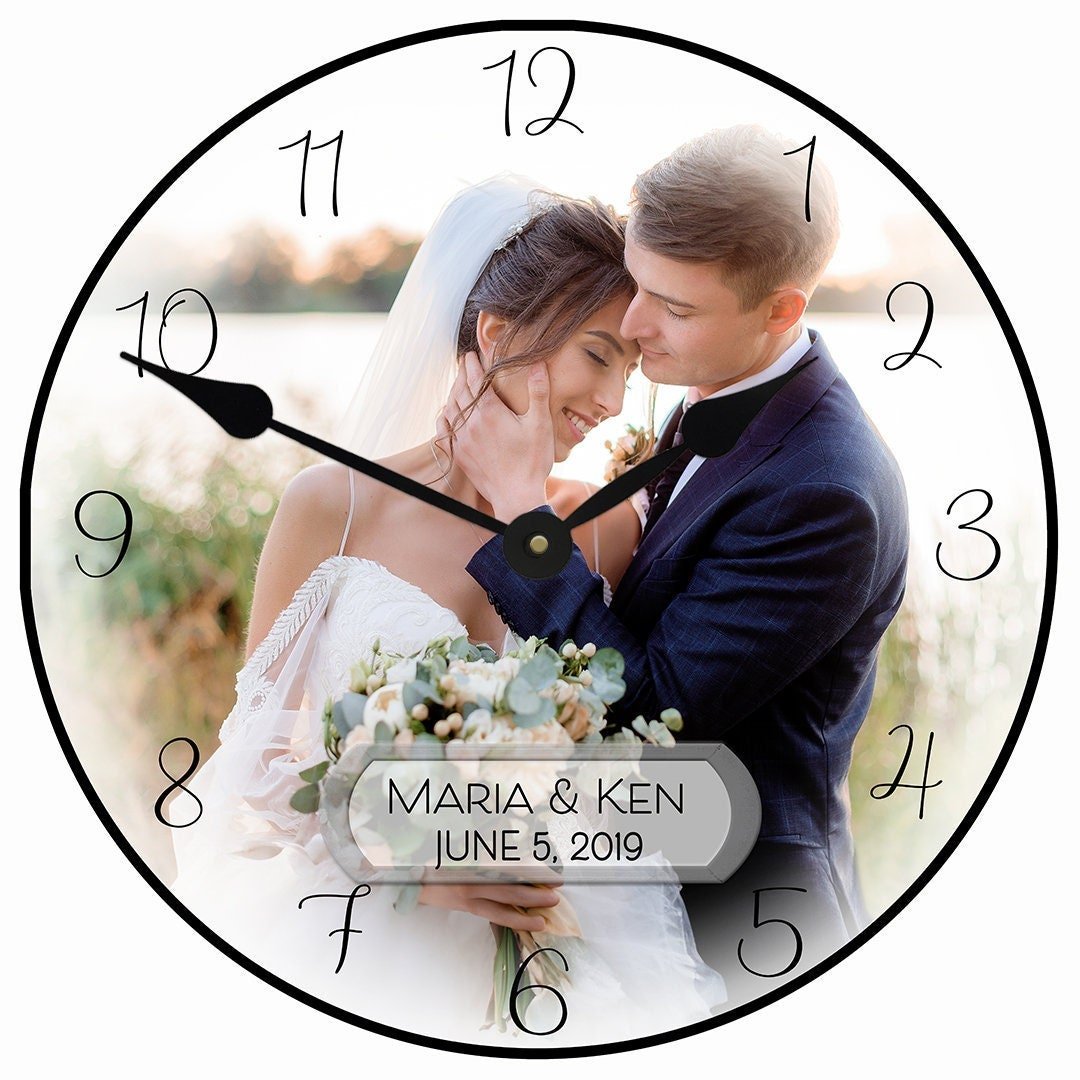 Wedding Anniversary Photo Wall Clock - CustomBigClocks