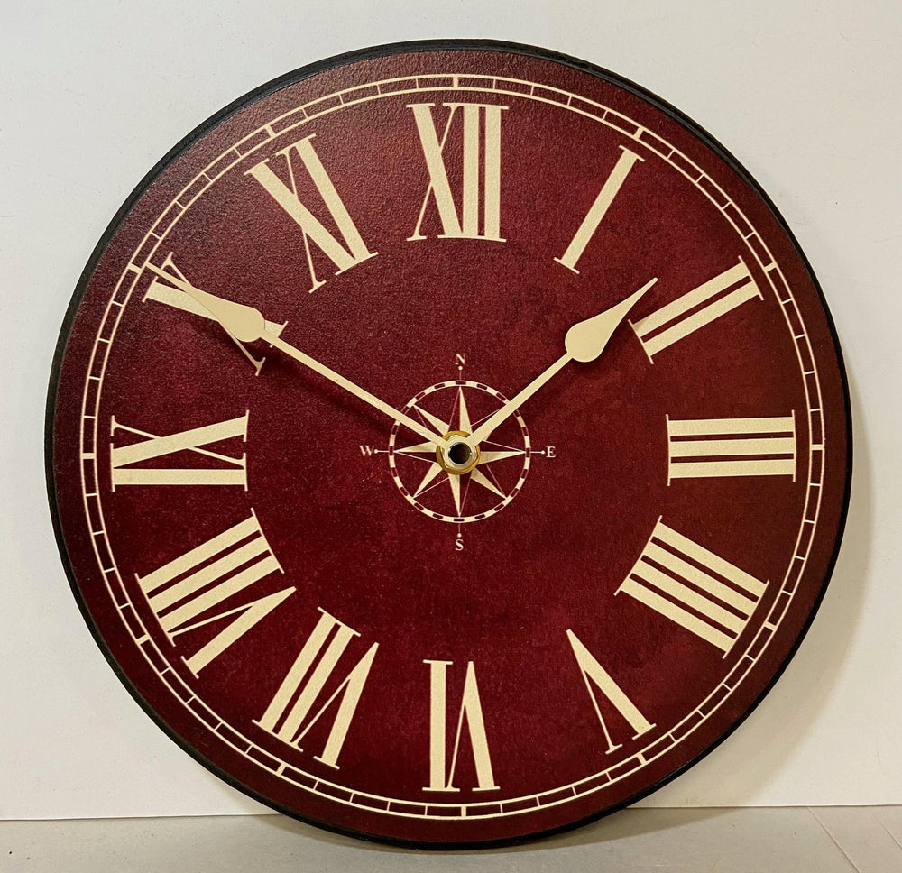 Nautical Burgundy Wall Clock - CustomBigClocks