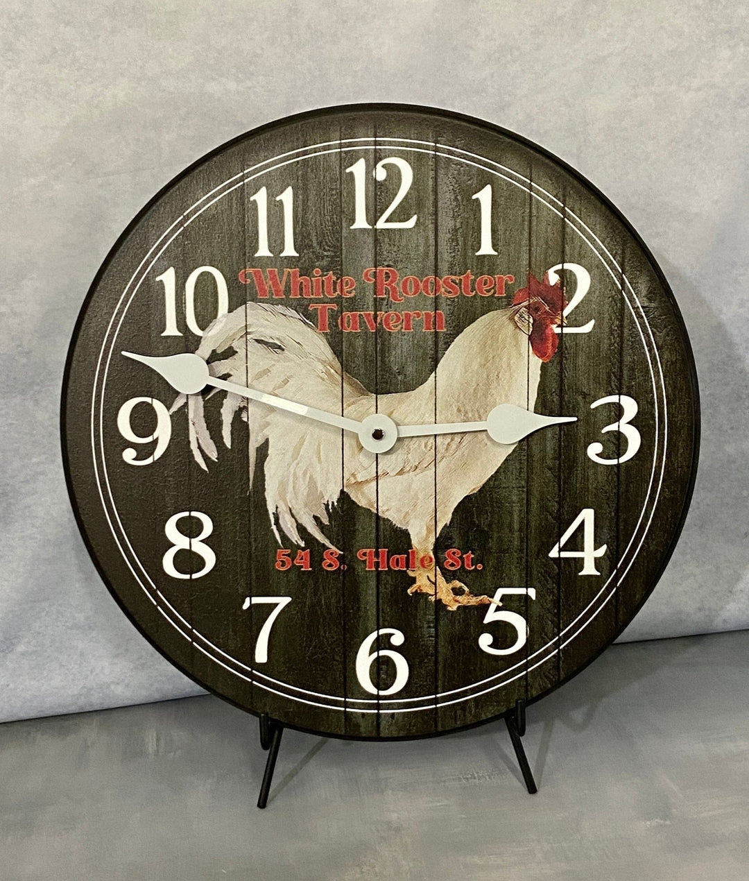 White Rooster Tavern Wall Clock - CustomBigClocks