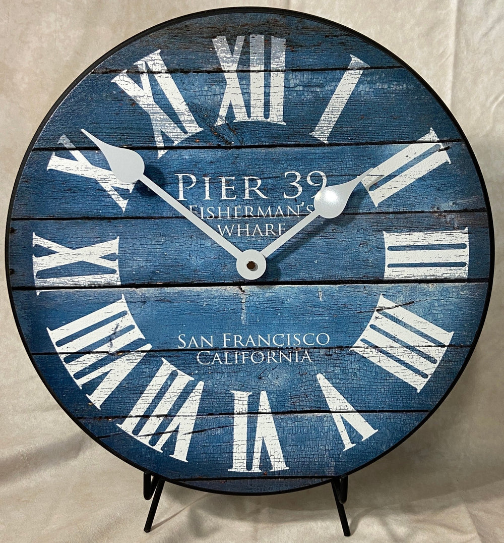 Pier 39 Blue Wall Clock - CustomBigClocks