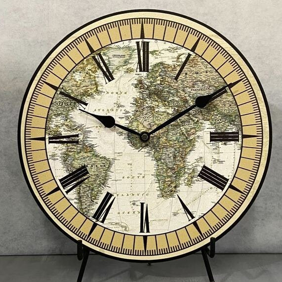 Nautical World Map Wall Clock - CustomBigClocks