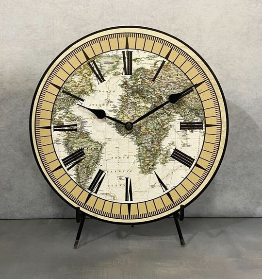 Nautical World Map Wall Clock - CustomBigClocks