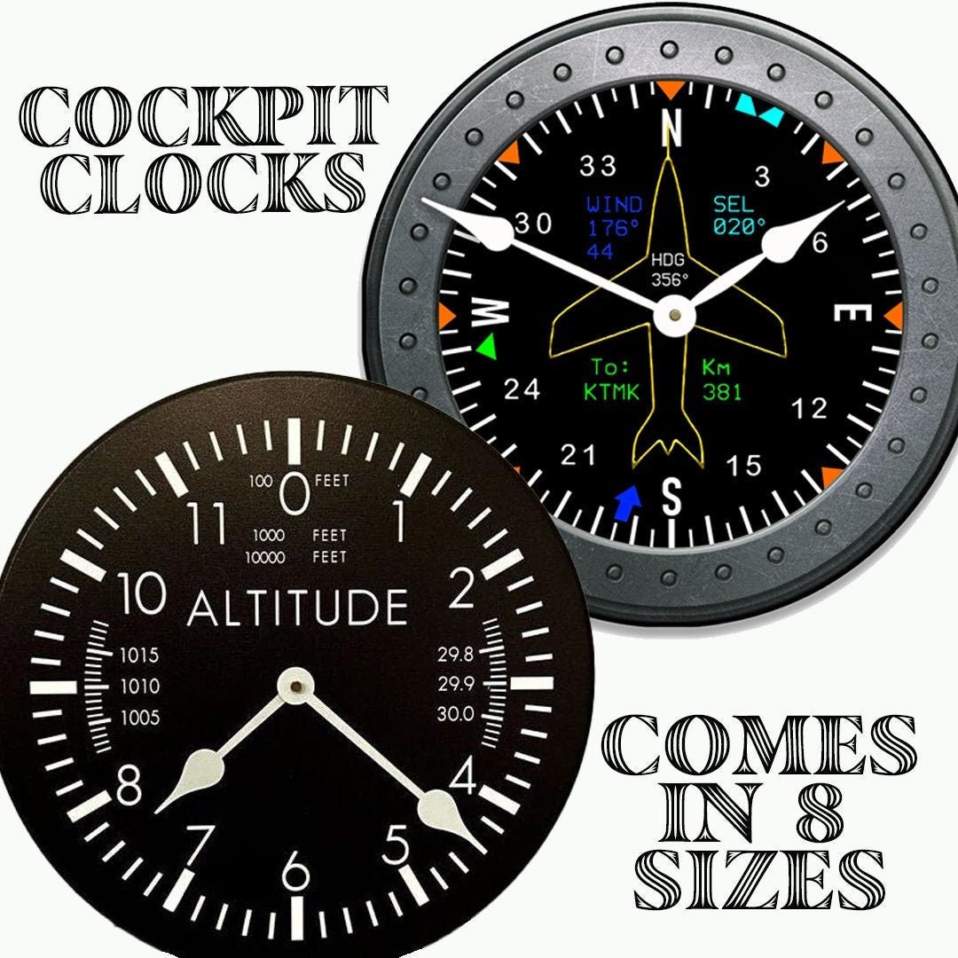 Cockpit Wall Clock - CustomBigClocks