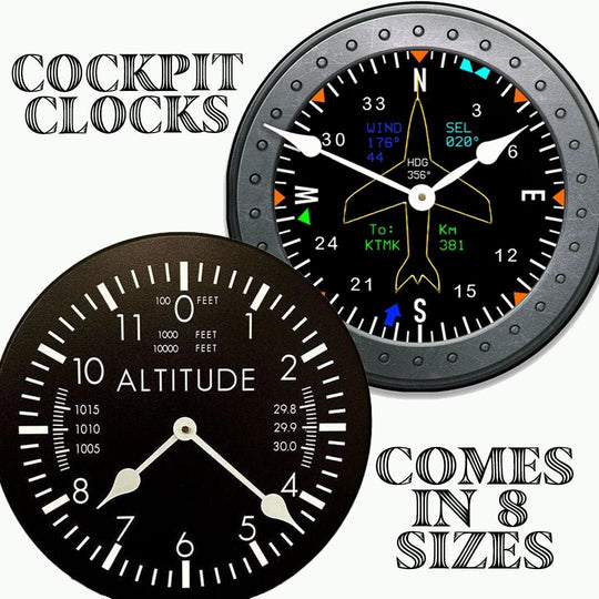 Cockpit Wall Clock - CustomBigClocks