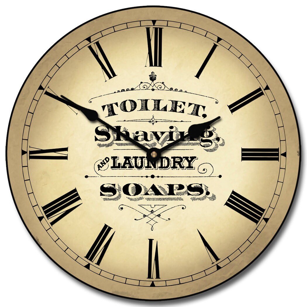 Tan Powder Room Wall Clock - CustomBigClocks