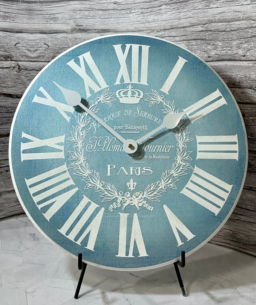 Linen Blue Wall Clock - CustomBigClocks