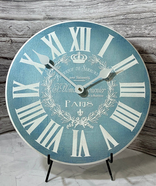 Linen Blue Wall Clock - CustomBigClocks