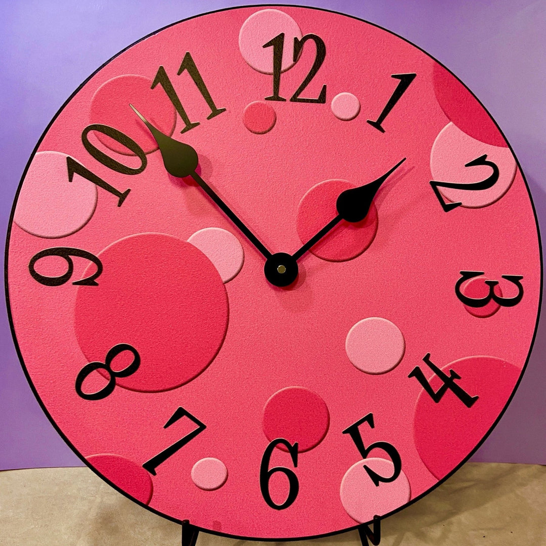 Hot Pink Bubbles Wall Clock - CustomBigClocks