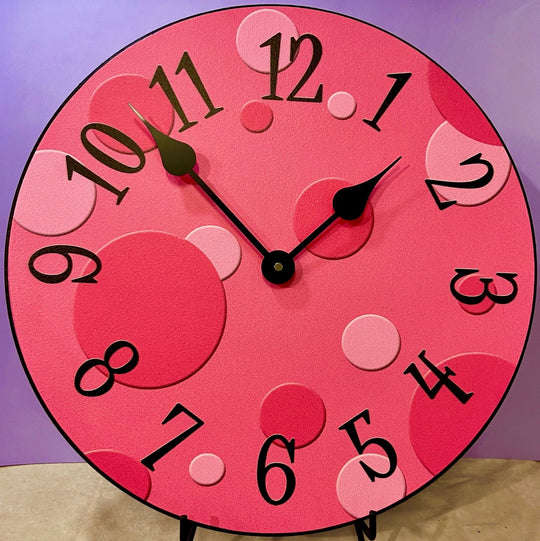 Hot Pink Bubbles Wall Clock - CustomBigClocks
