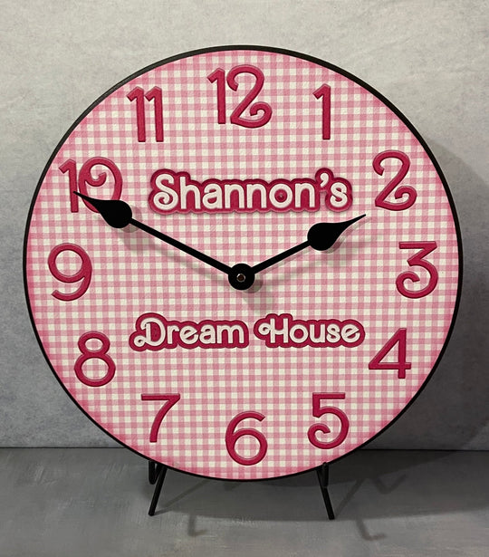Personalized Pink Barbie Doll Wall Clock - CustomBigClocks