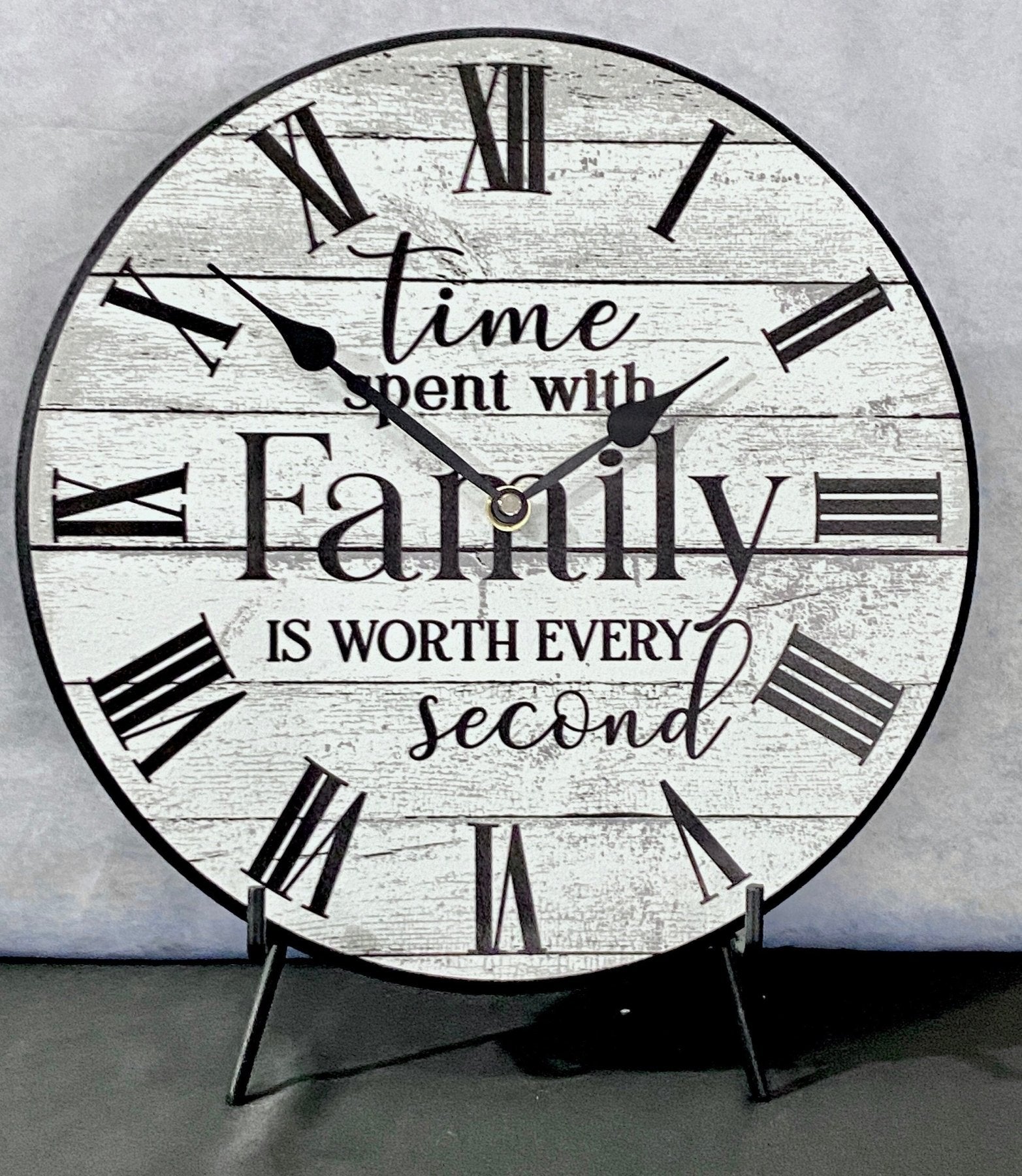 White Time Spent With Family Is Worth Every Second Wall Clock - CustomBigClocks