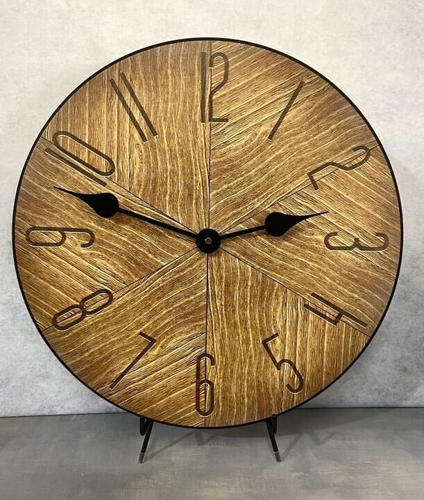 Wood Slices Wall Clock - CustomBigClocks