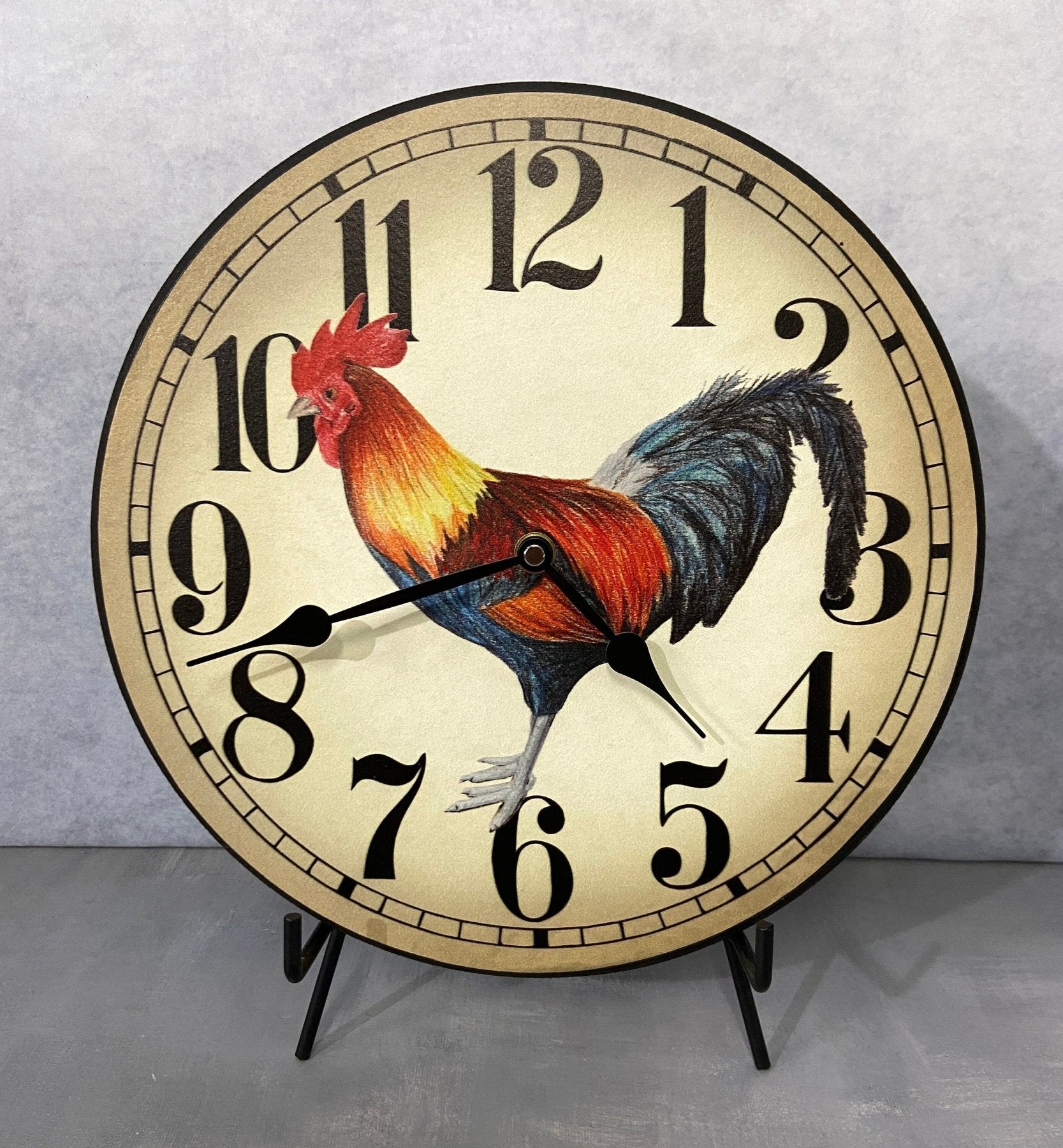 Fancy Rooster Wall Clock - CustomBigClocks