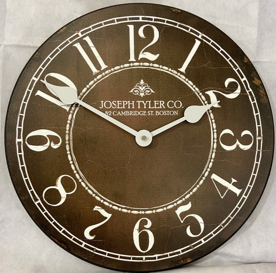 Brown &amp; White Wall Clock - CustomBigClocks