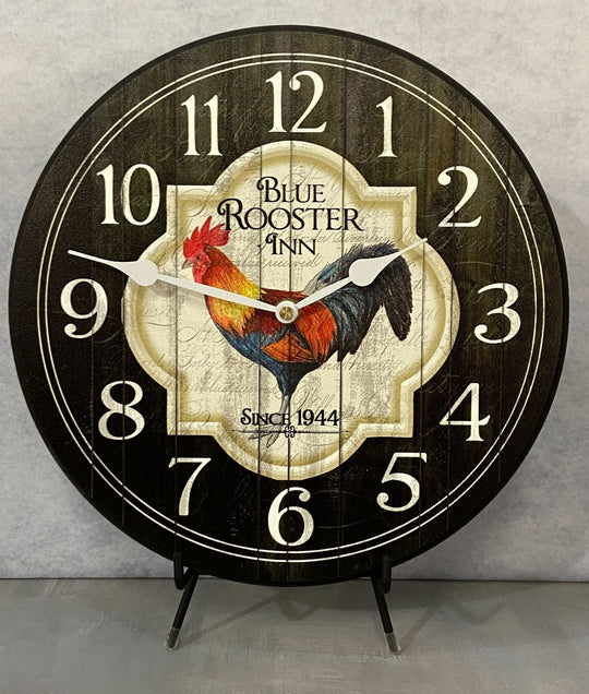 Blue Rooster Inn Wall Clock - CustomBigClocks