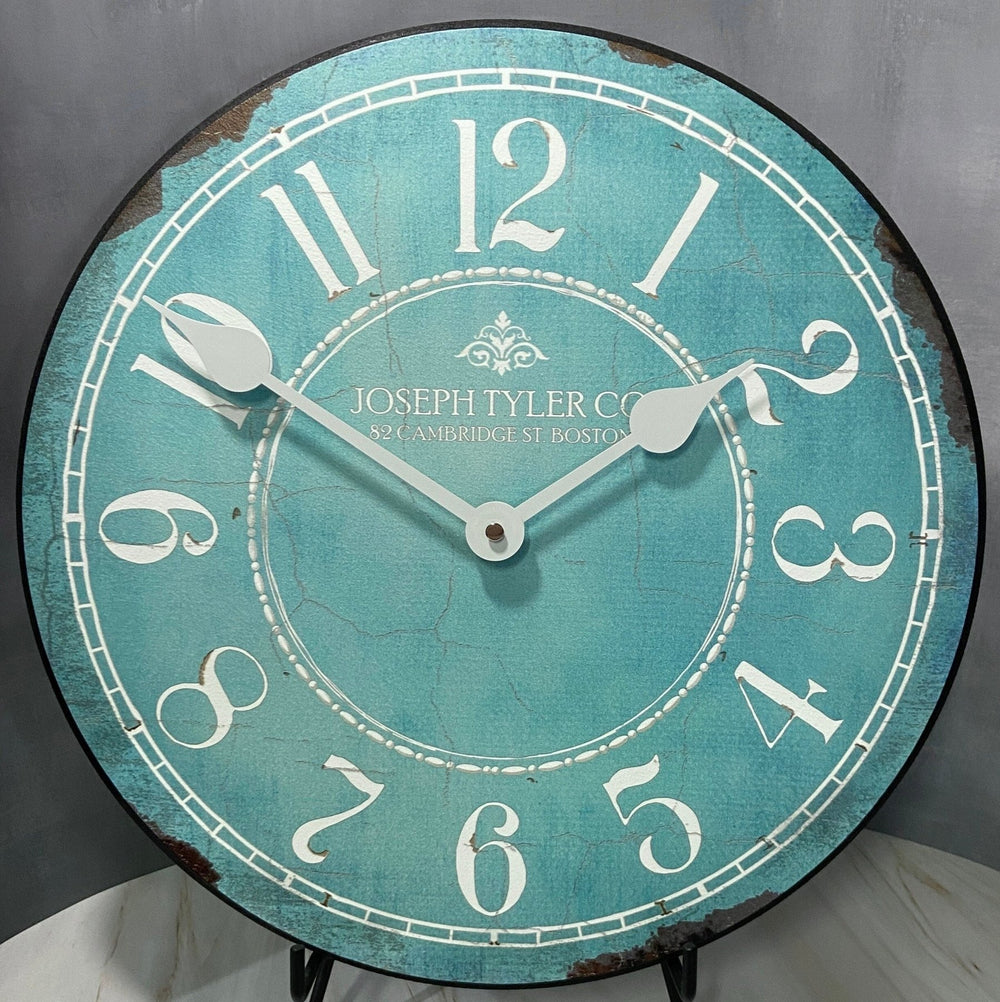 Turquoise & White Wall Clock - CustomBigClocks