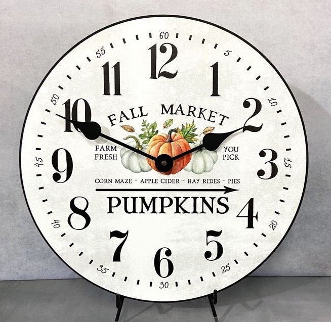 Pumpkin Thanksgiving Halloween Fall Autumn Clock - CustomBigClocks