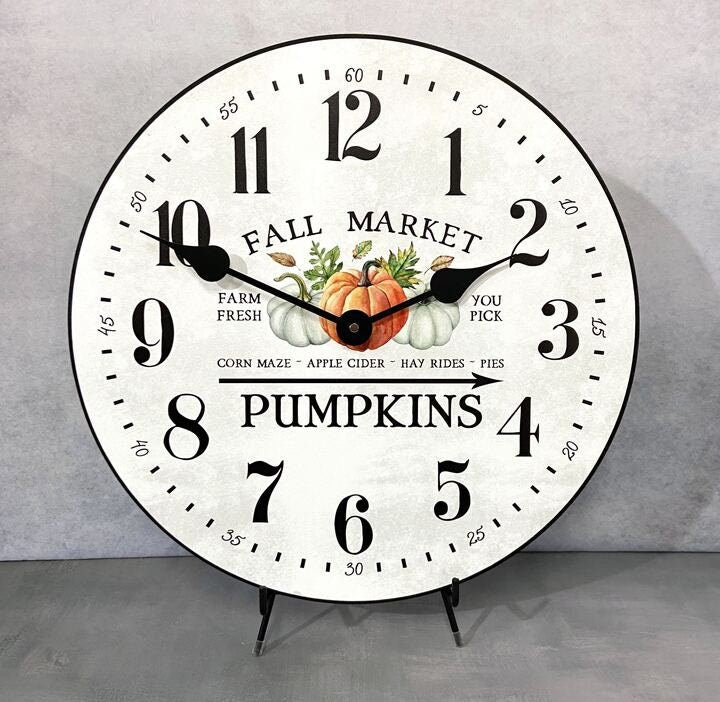 Pumpkin Thanksgiving Halloween Fall Autumn Clock - CustomBigClocks