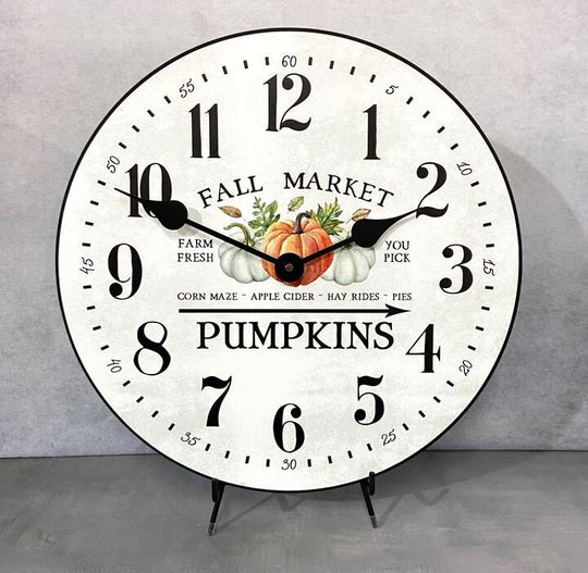Pumpkin Thanksgiving Halloween Fall Autumn Clock - CustomBigClocks