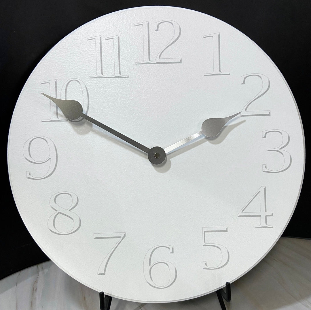 White On White Wall Clock - CustomBigClocks
