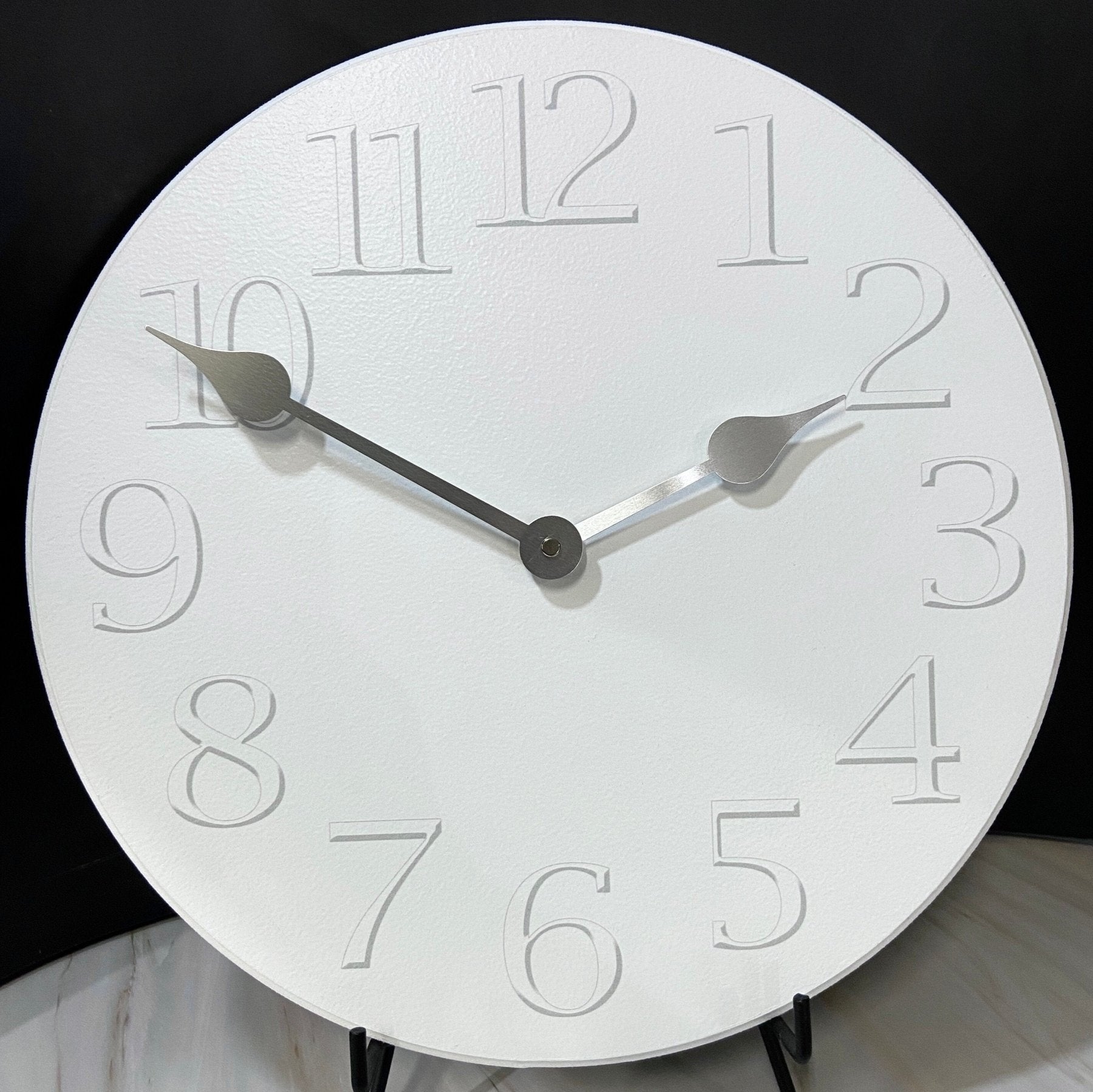 White On White Wall Clock - CustomBigClocks
