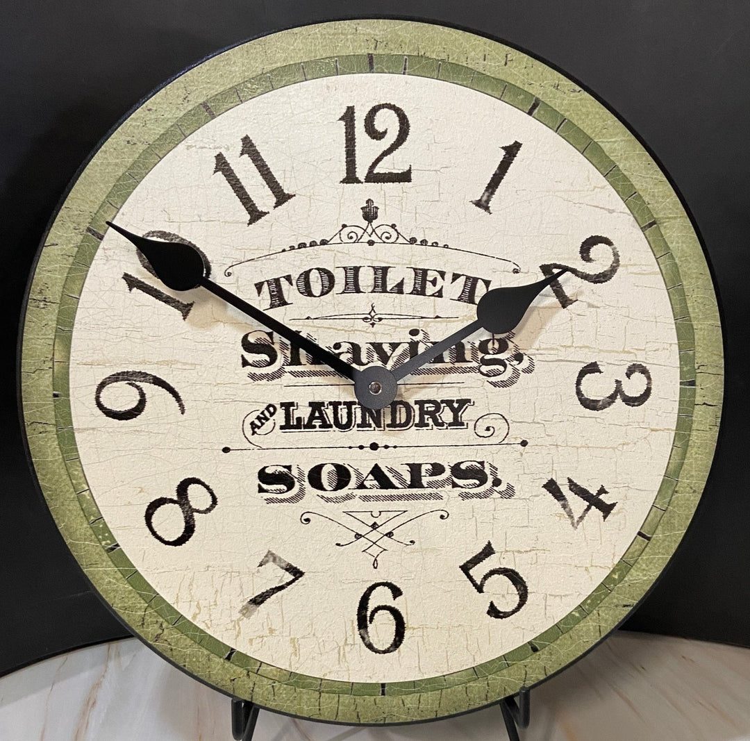 Sage Green Powder Room Sage Wall Clock - CustomBigClocks
