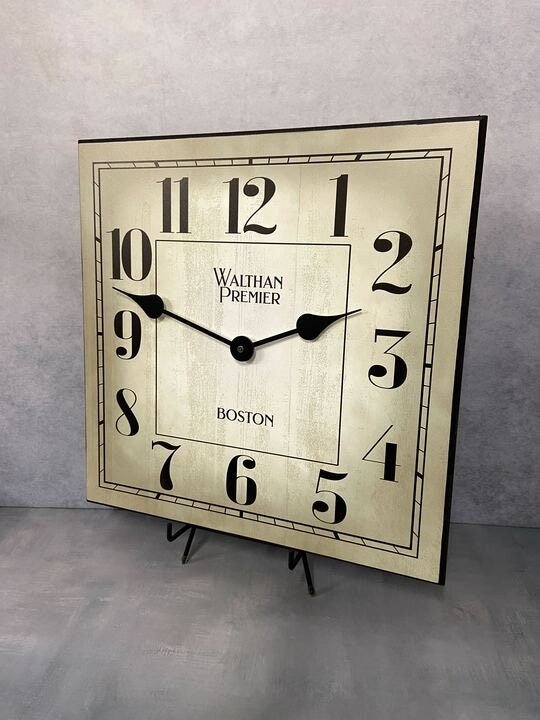 Walton Square Parchment Wall Clock - CustomBigClocks