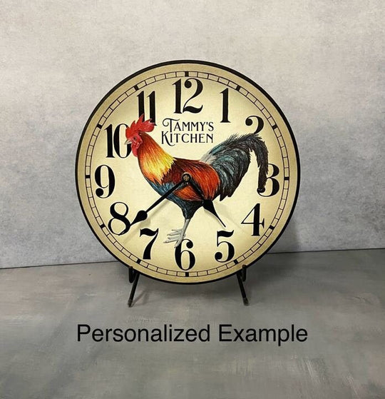 Fancy Rooster Wall Clock - CustomBigClocks