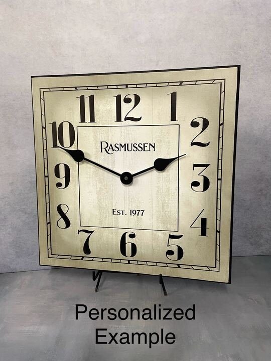 Walton Square Parchment Wall Clock - CustomBigClocks