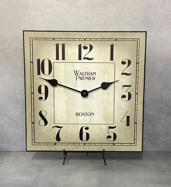 Walton Square Parchment Wall Clock - CustomBigClocks