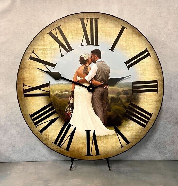 Sepia Photo Wall Clock - CustomBigClocks
