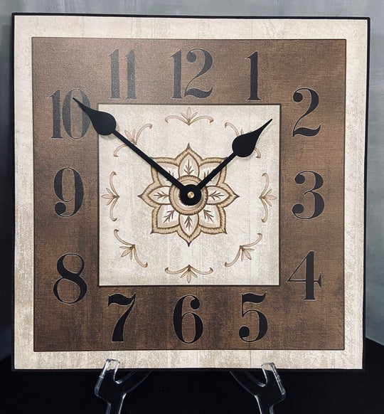 Charlotte Brown Square Wall Clock - CustomBigClocks