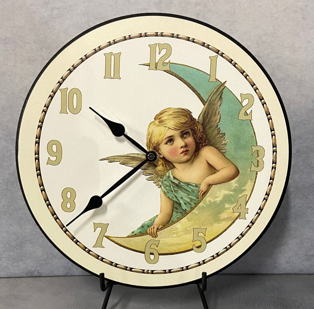 Moon Angel Wall Clock - CustomBigClocks