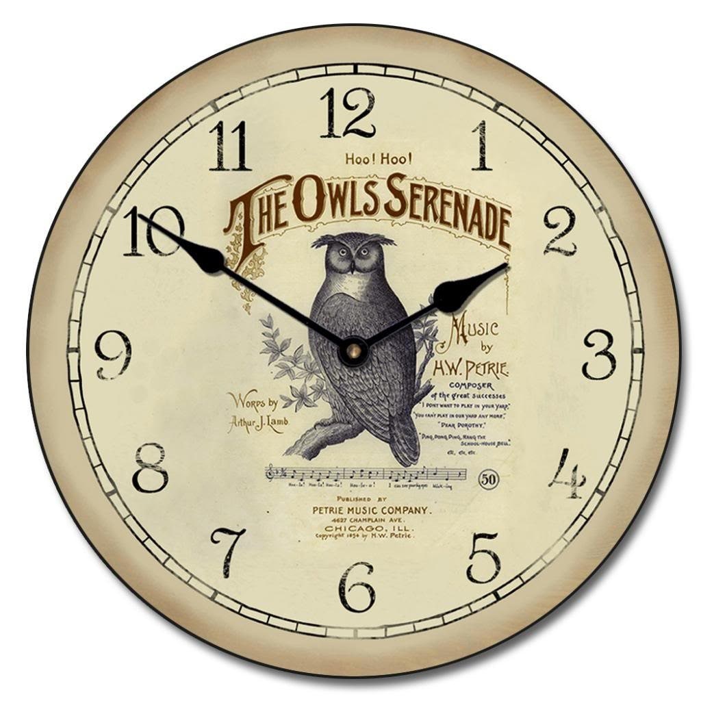 Owl Serenade Wall Clock - CustomBigClocks