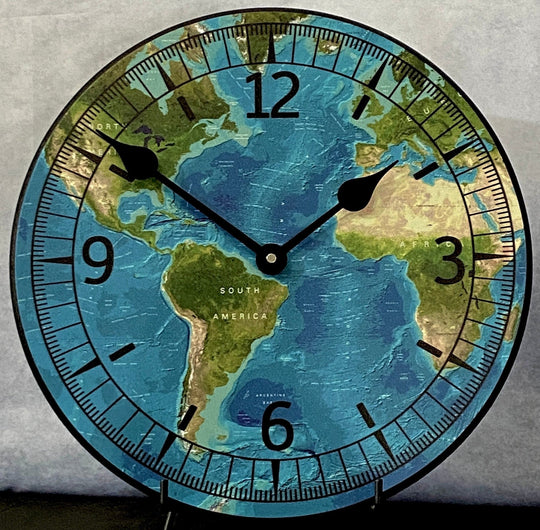 Tropical World Map Wall Clock - CustomBigClocks