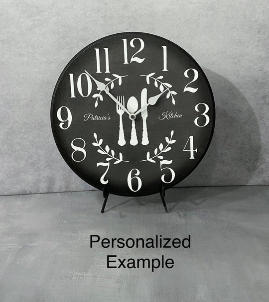 Bon Appetit Black Wall Clock - CustomBigClocks