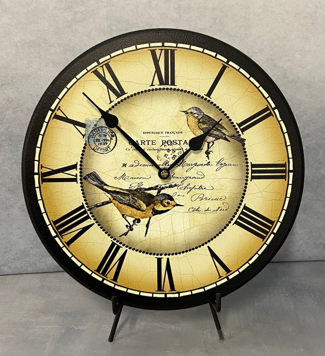 Postal Card Birds Wall Clock - CustomBigClocks