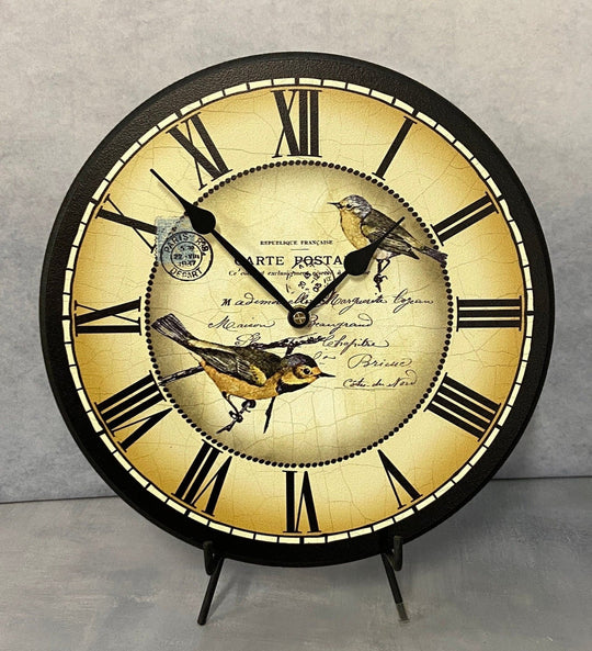 Postal Card Birds Wall Clock - CustomBigClocks