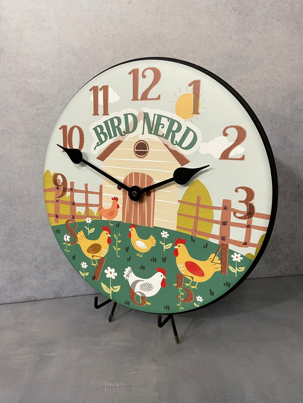 Bird Nerd Chicken Wall Clock - CustomBigClocks