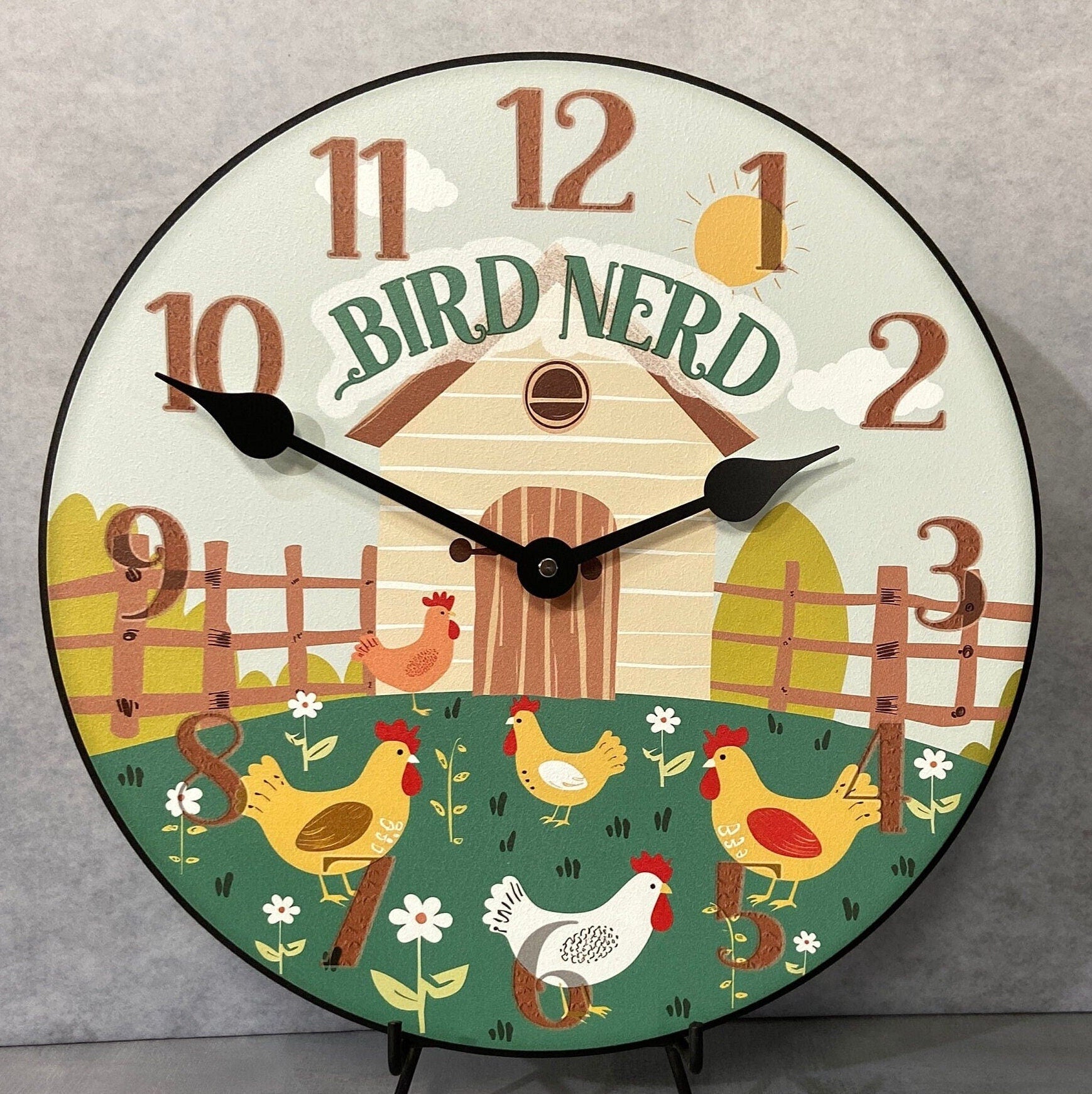 Bird Nerd Chicken Wall Clock - CustomBigClocks