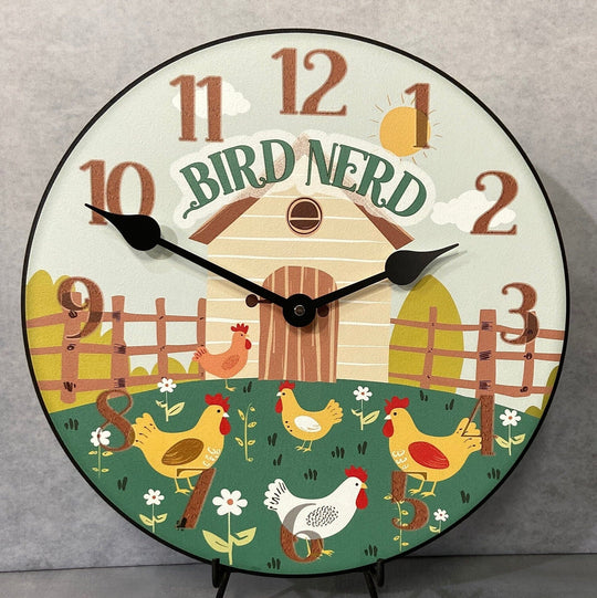 Bird Nerd Chicken Wall Clock - CustomBigClocks