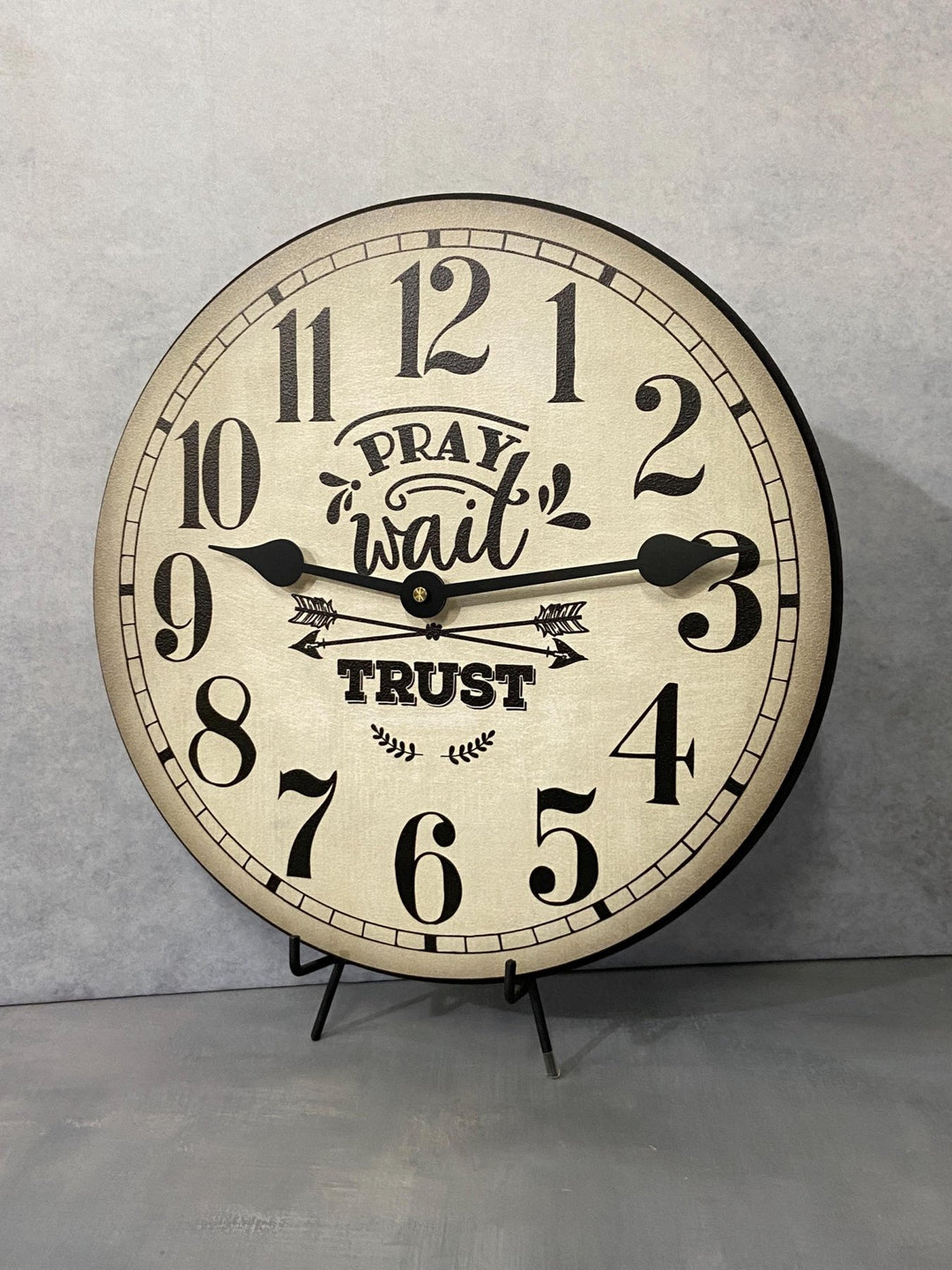 Pray Wait Trust Wall Clock - CustomBigClocks